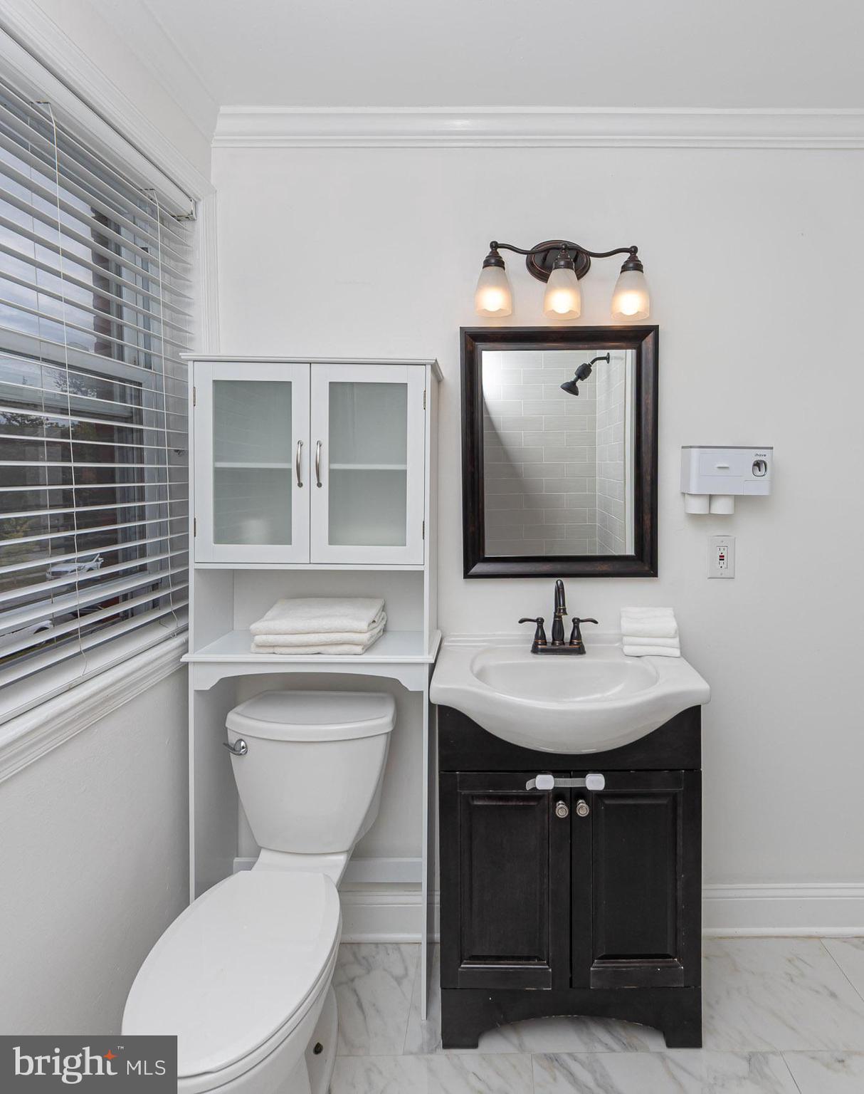 1809 Northbourne Road Baltimore, MD 21239 - Photo 27 of 43 a bathroom with a toilet sink and mirror