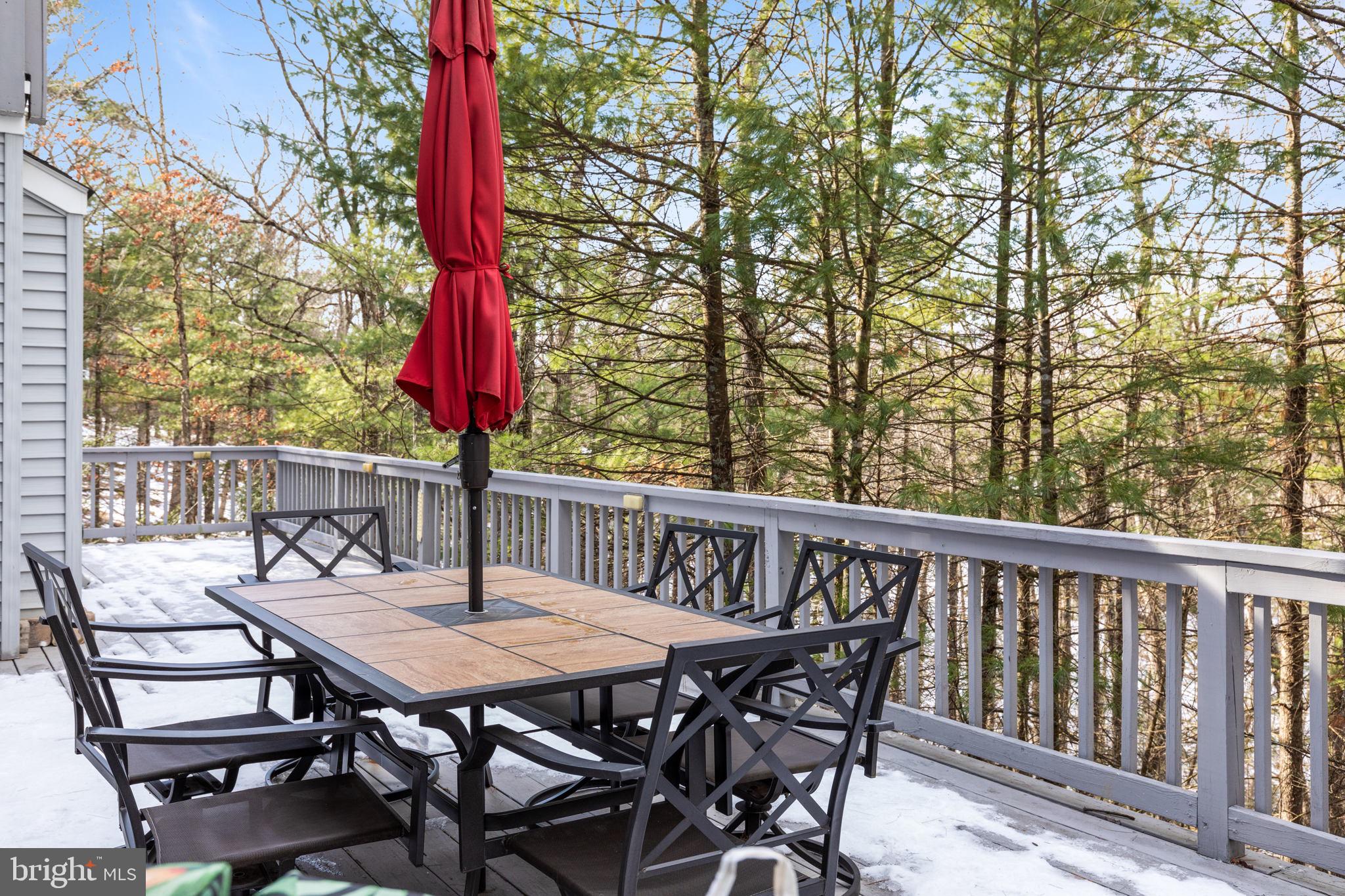 317 Anderson Road Basye, VA 22842 - Photo 33 of 51 a view of a dining table and chairs on the roof deck
