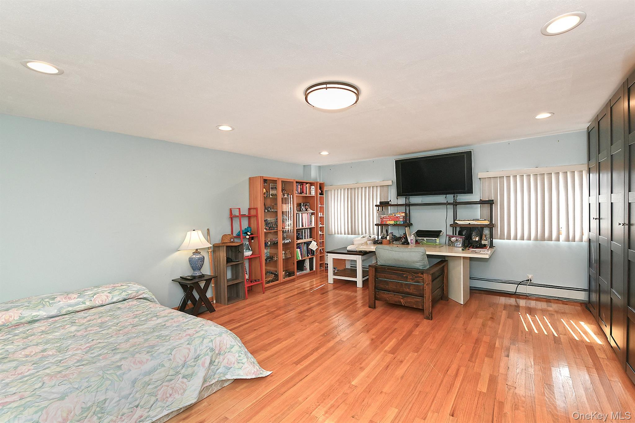 105 Roxton Road Plainview, NY 11803 - Photo 16 of 28 a living room with furniture and a flat screen tv