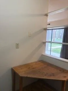 an empty room with a window