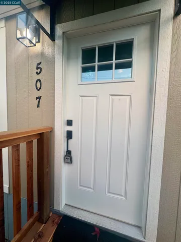 a view of front door