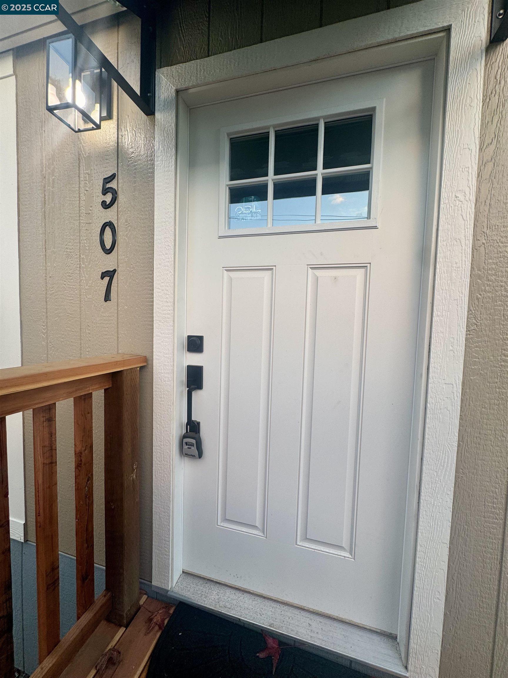 a view of front door