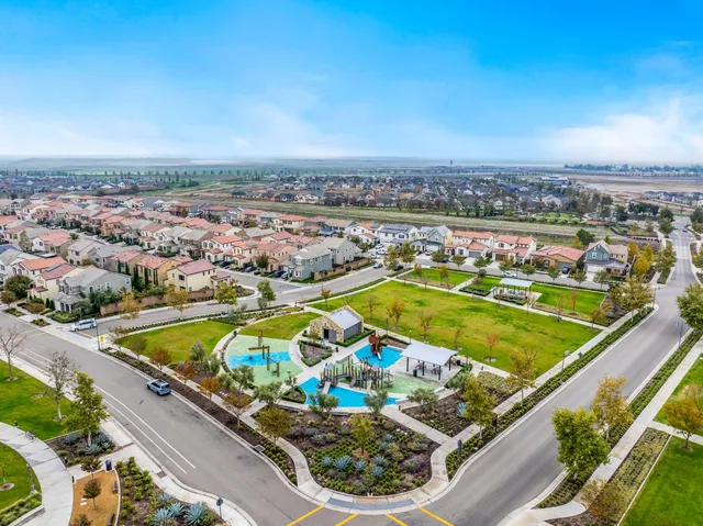 an aerial view of a city