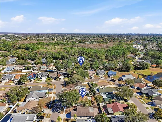 an aerial view of a city