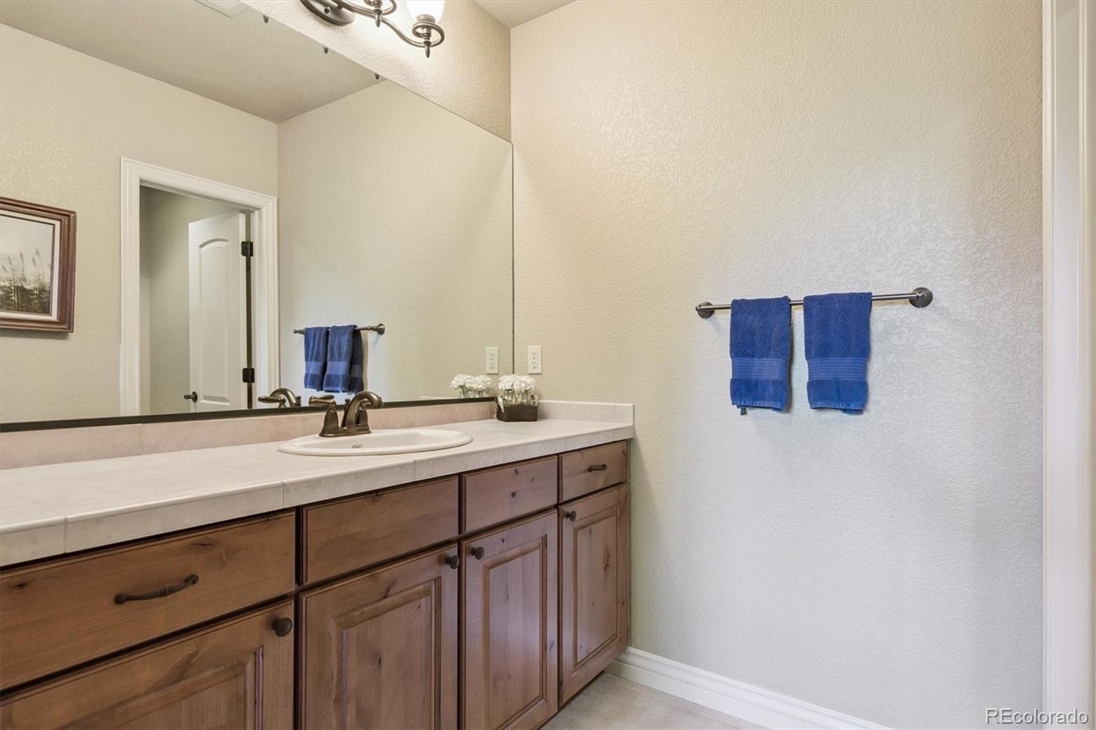 7994 Monarch Road Larkspur, CO 80118 - Photo 33 of 48 a bathroom with a sink and a mirror