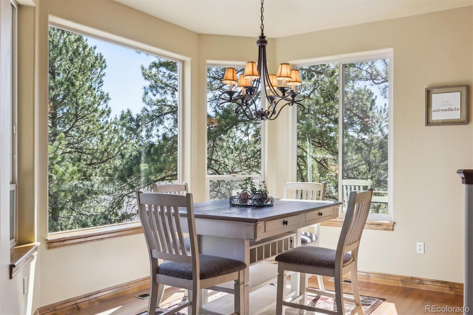 7994 Monarch Road Larkspur, CO 80118 - Photo 10 of 48 a view of a dining room with furniture window and outside view
