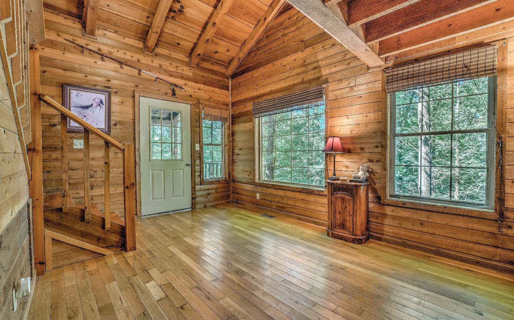166 Nantahala Pass Road Blue Ridge, GA 30513 - Photo 21 of 40 a view of empty room with wooden floor and fan