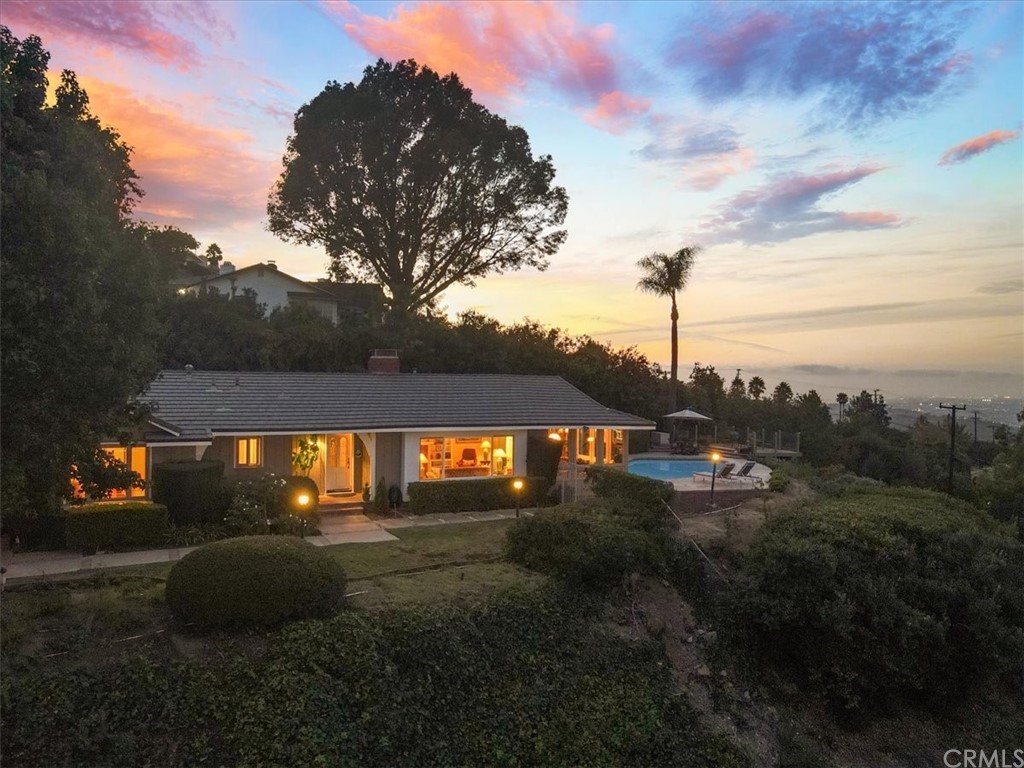 a view of street next to a yard