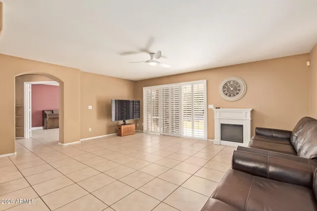 a view of livingroom with furniture and fireplace