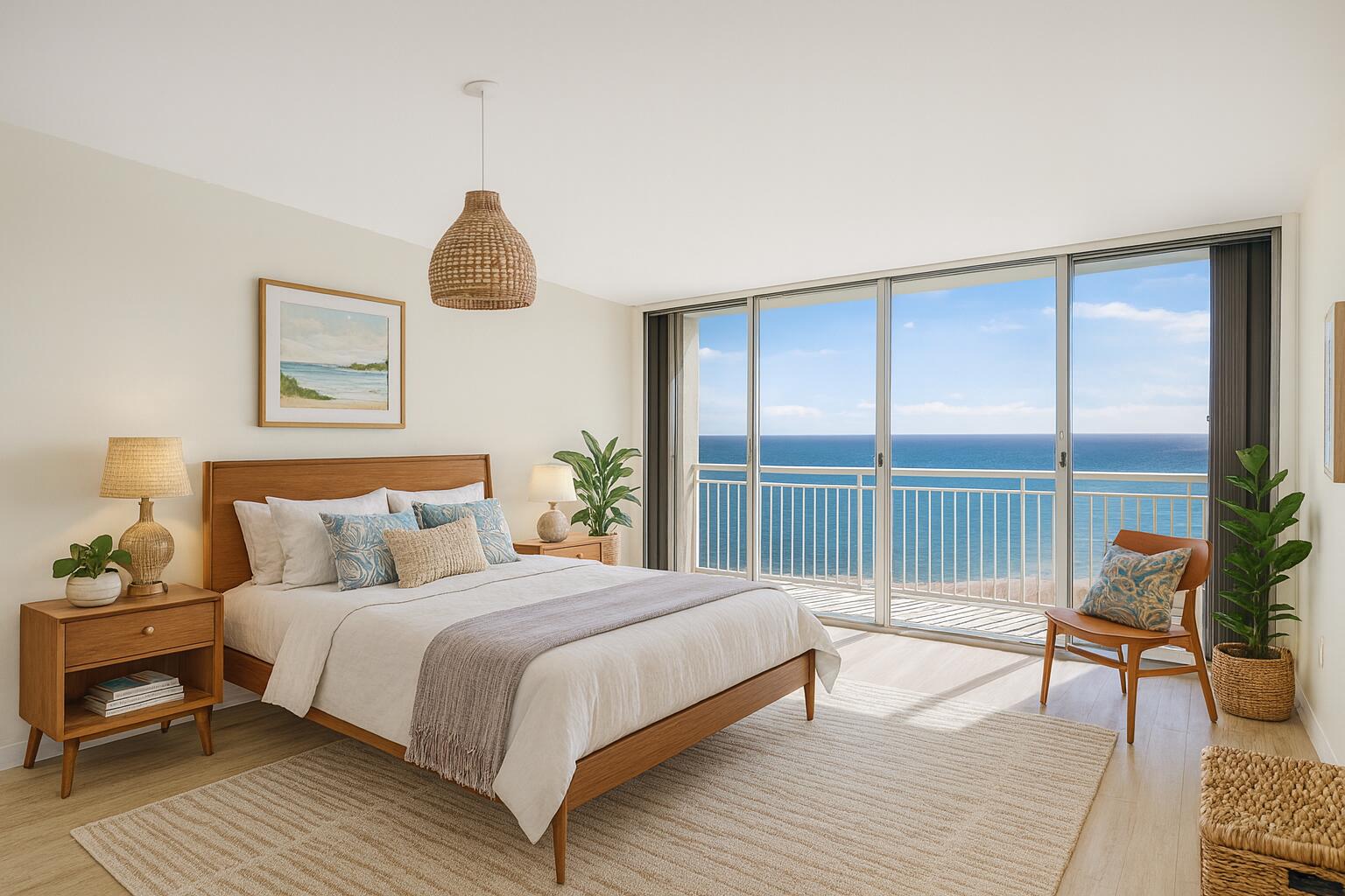 2780 South Ocean Boulevard, Unit 703 Palm Beach, FL 33480 - Photo 15 of 44 a bedroom with a bed and a large window