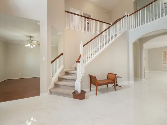 a view of an entryway wooden floor