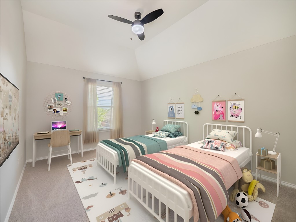 406 Primavera Loop Kyle, TX 78640 - Photo 30 of 38 a bedroom with three beds and a window