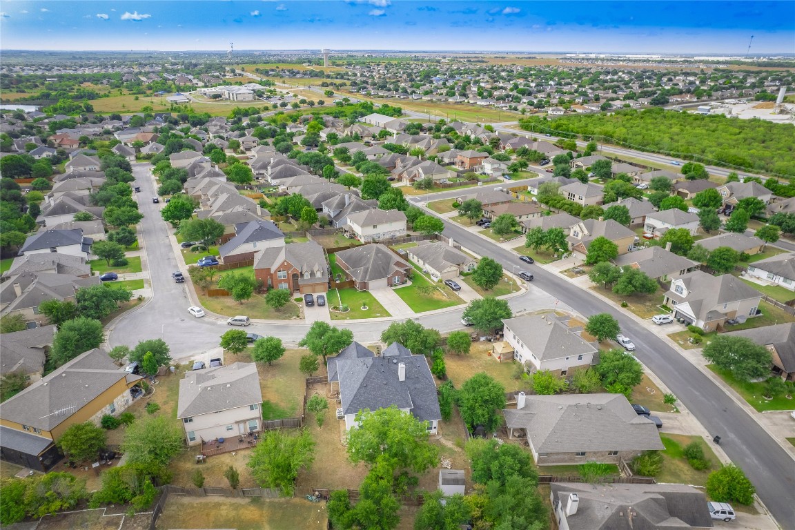 406 Primavera Loop Kyle, TX 78640 - Photo 37 of 38 an aerial view of a city with lots of residential buildings