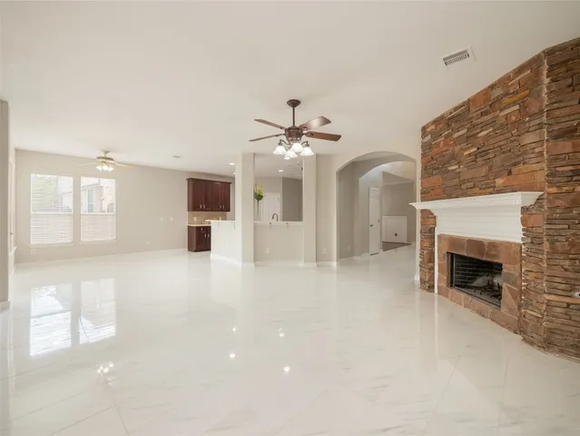 a view of a livingroom with a fireplace