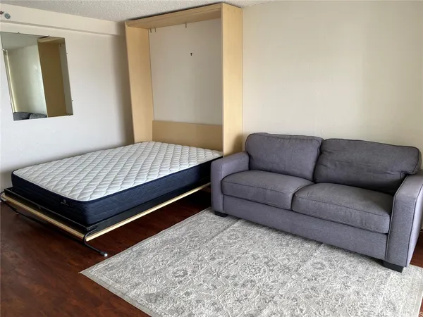 a living room with a couch and a coffee table