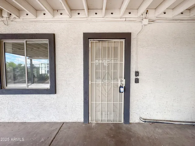 a view of a door with a door