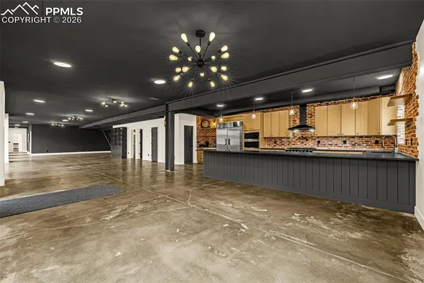 a view of a indoor basketball court