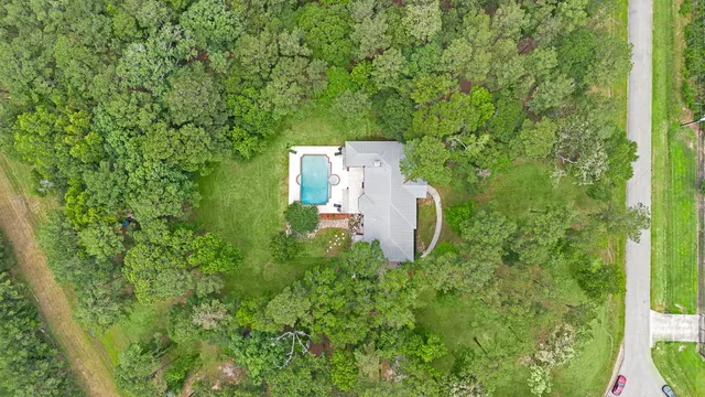 a view of a yard with an outdoor space