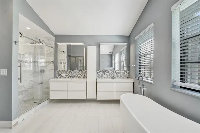 a view of a balcony with wooden floor