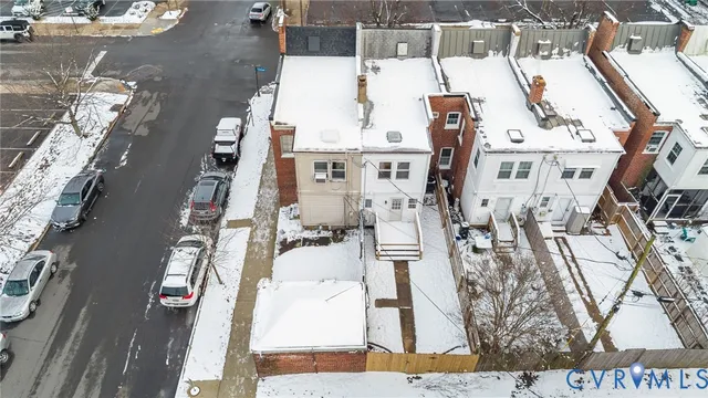 an aerial view of a building
