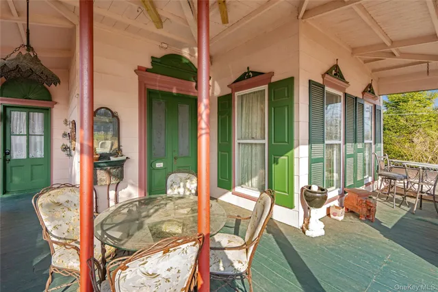 a outdoor space with furniture