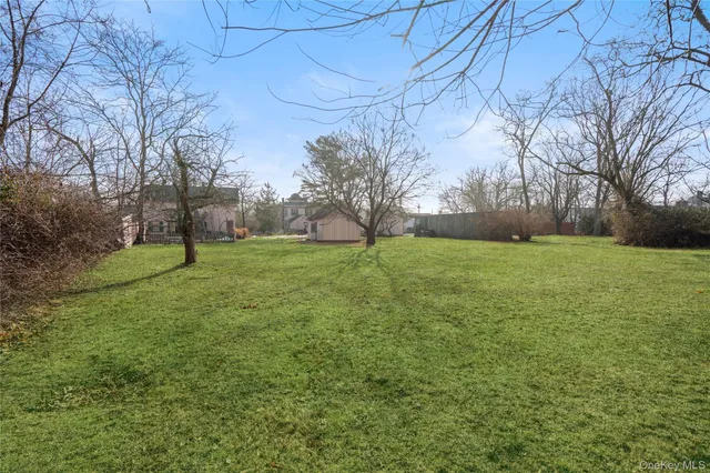 a view of a field with trees