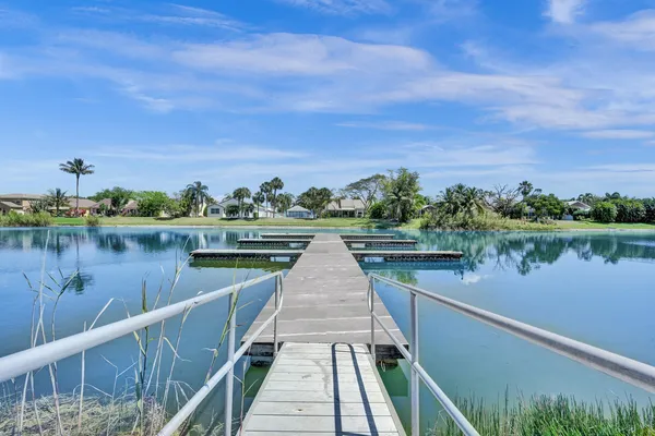 a view of a swimming pool and lake view