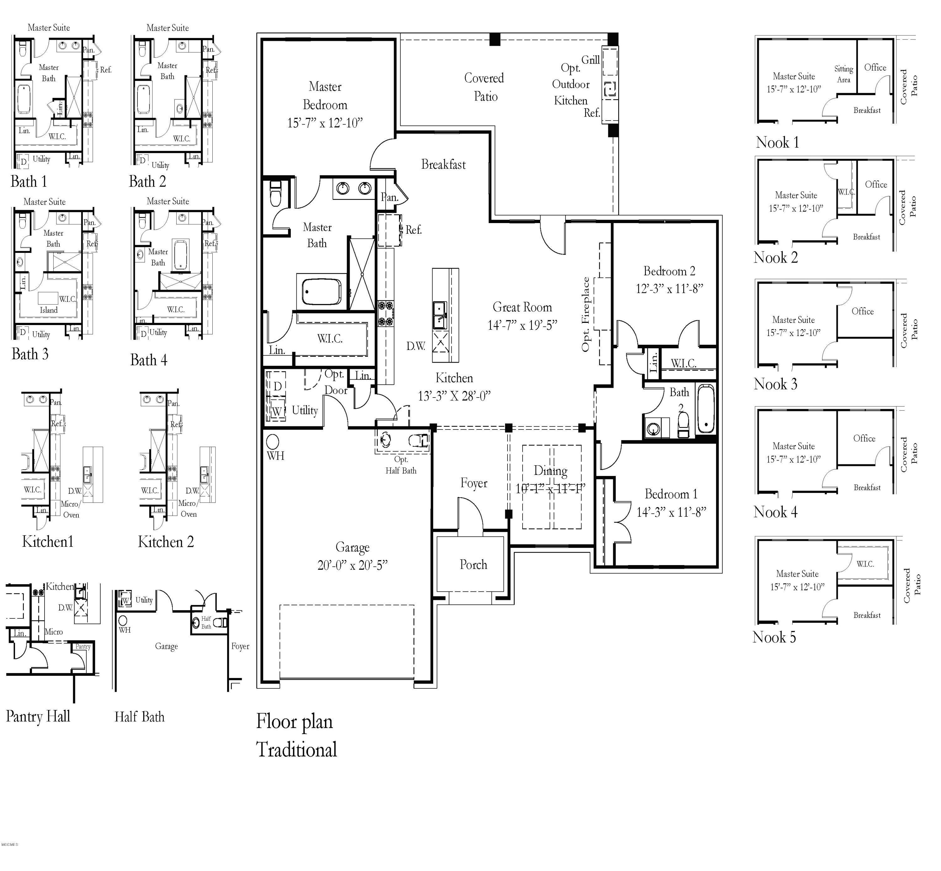 2976 Rue Michelle Biloxi, MS 39532 - Photo 30 of 30 Bailey Floor Plan with Choices