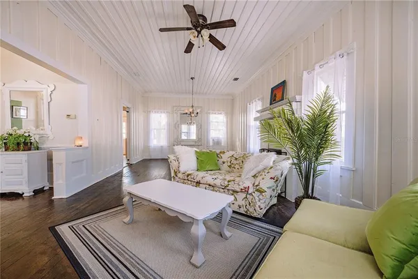 a living room with furniture