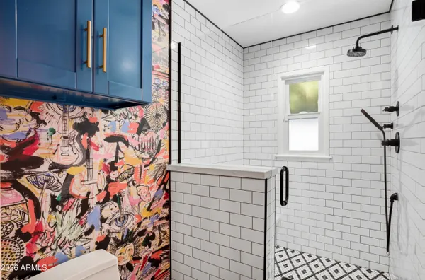 a bathroom with a shower