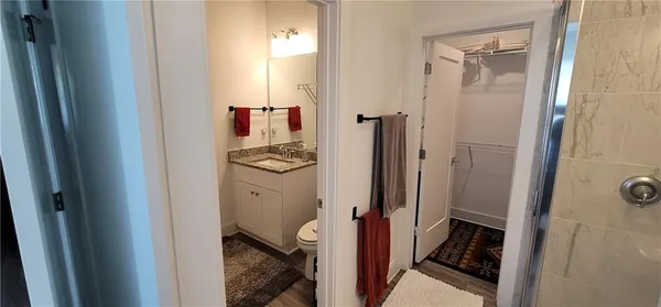 a bathroom with a shower
