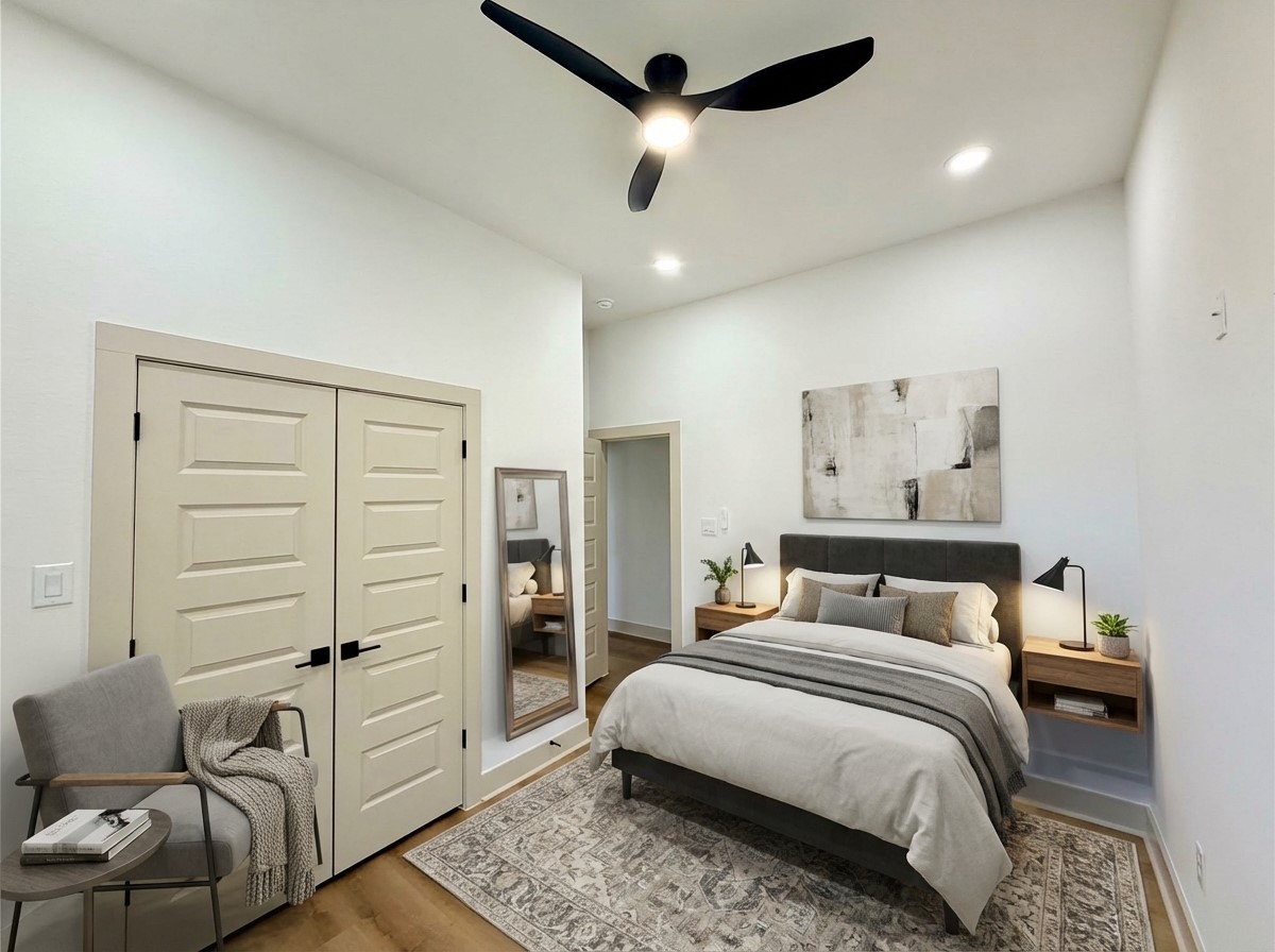 4214 Clover Street Houston, TX 77051 - Photo 21 of 34 a bedroom with a large bed and furniture