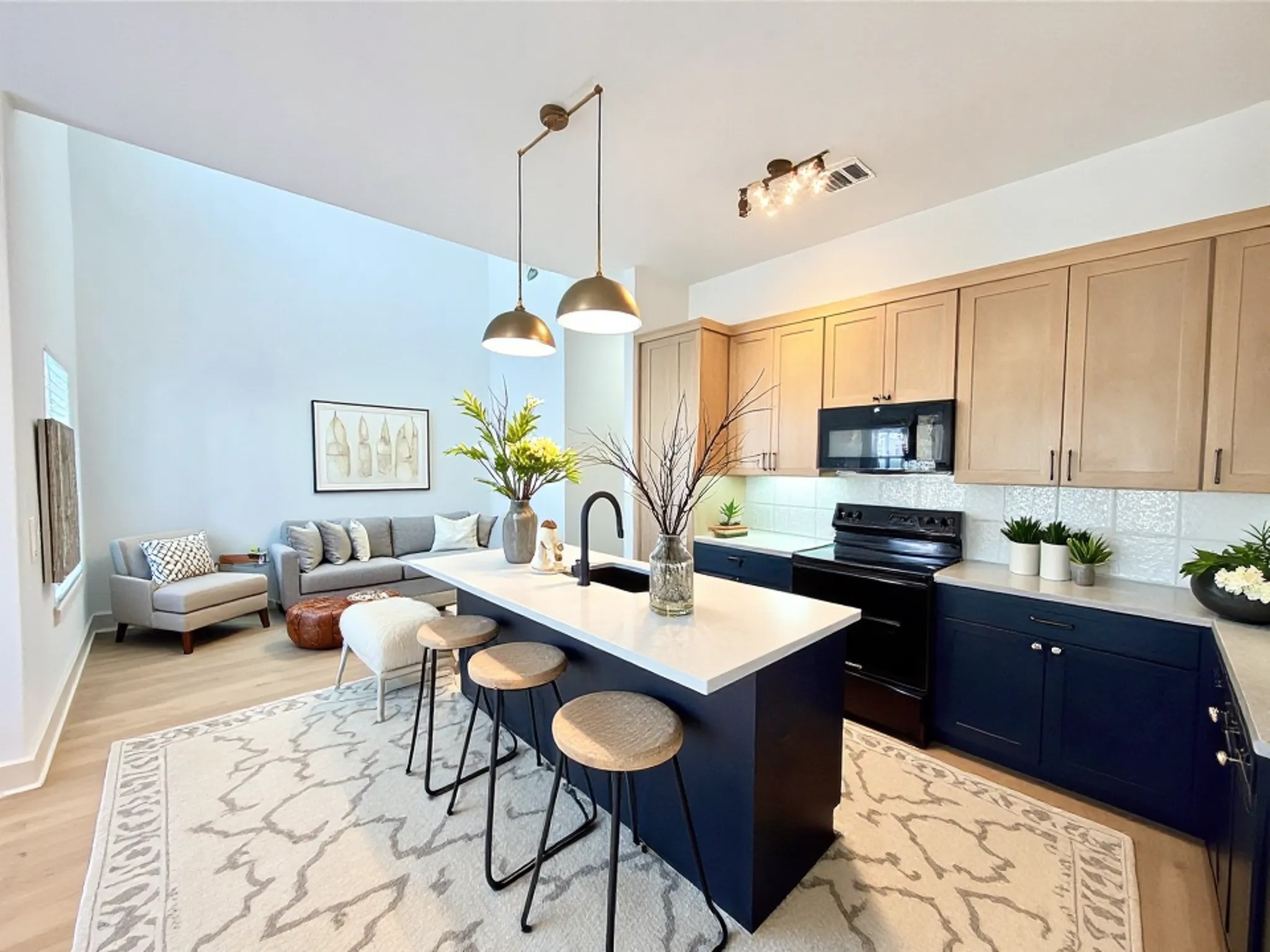 4214 Clover Street Houston, TX 77051 - Photo 8 of 34 a kitchen with stainless steel appliances granite countertop a sink a stove and a wooden floors