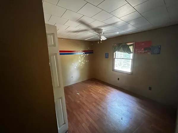 an empty room with windows