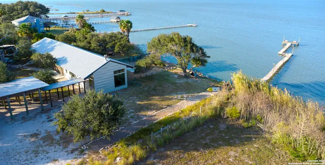 an aerial view of a house