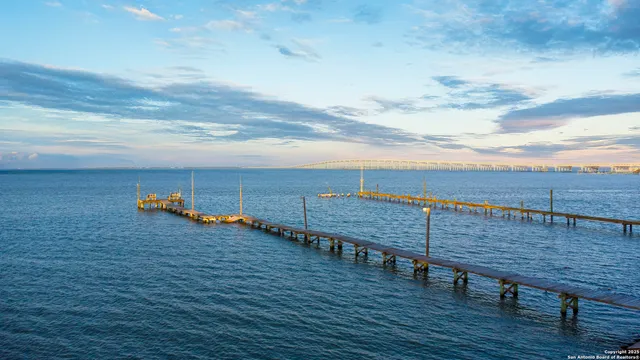 a view of a terrace with sky view