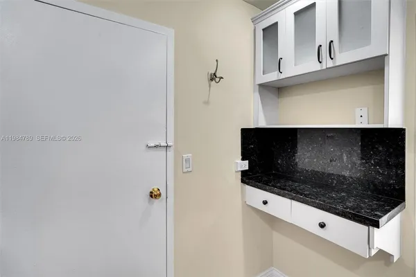 a close view of a fireplace in the kitchen