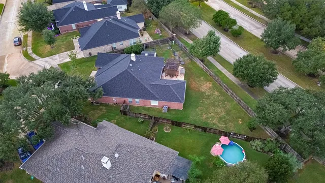 an aerial view of a house