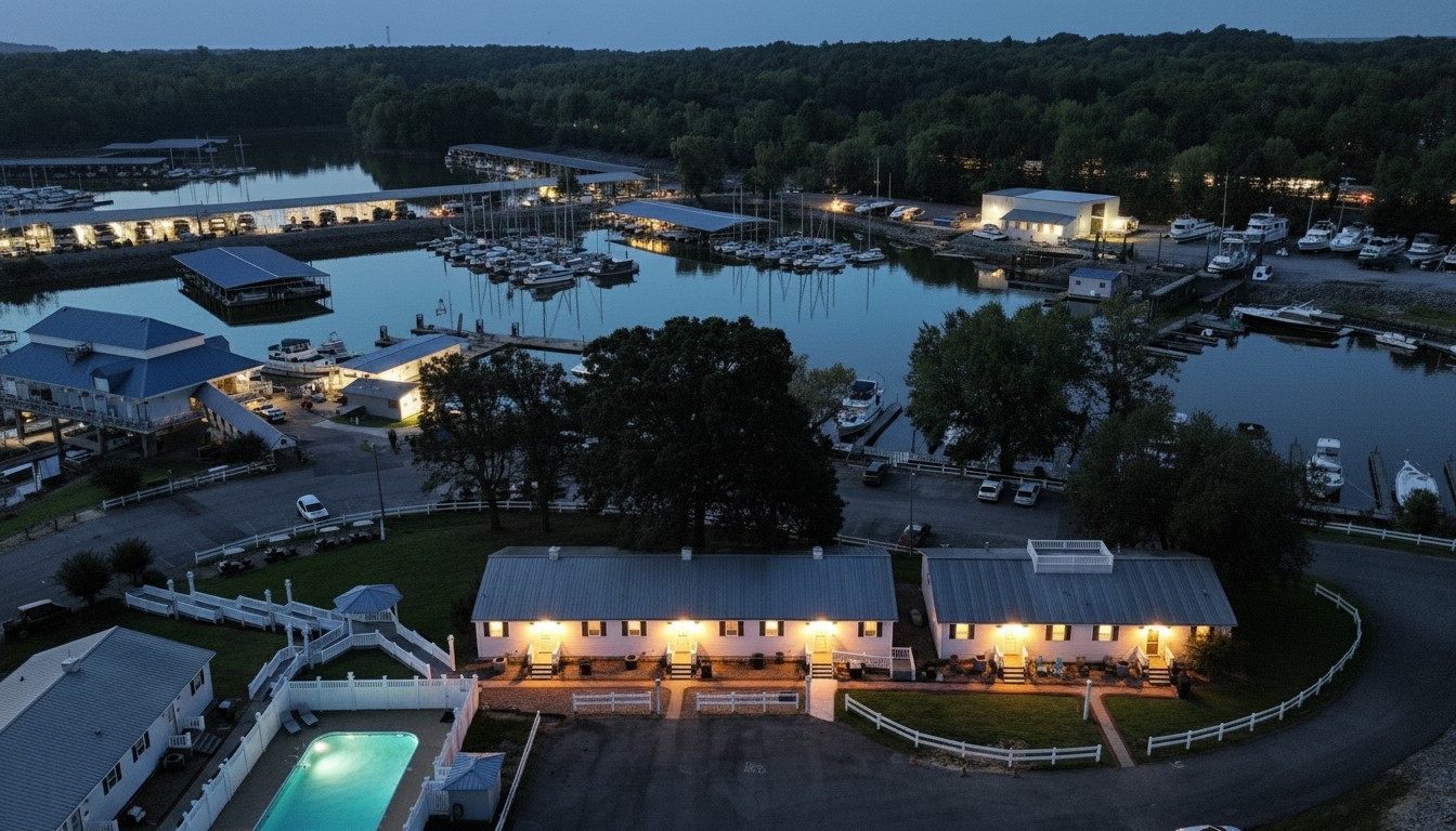 103 Harbor View Drive Grand Rivers, KY 42045 - Photo 2 of 38 a view of a swimming pool patio and lake view