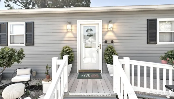 a view of a porch with a sink