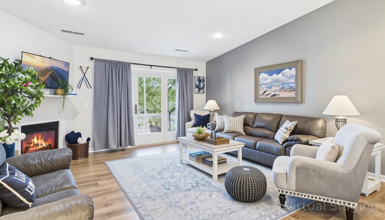 103 Harbor View Drive Grand Rivers, KY 42045 - Photo 10 of 38 a living room with furniture a window and a fireplace