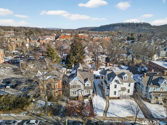 an aerial view of multiple house