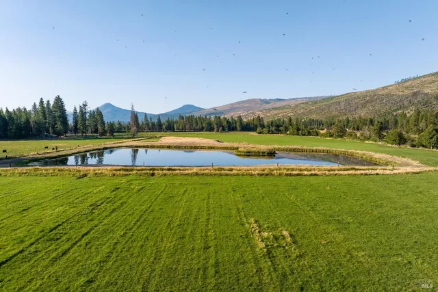 a view of lake with mountain