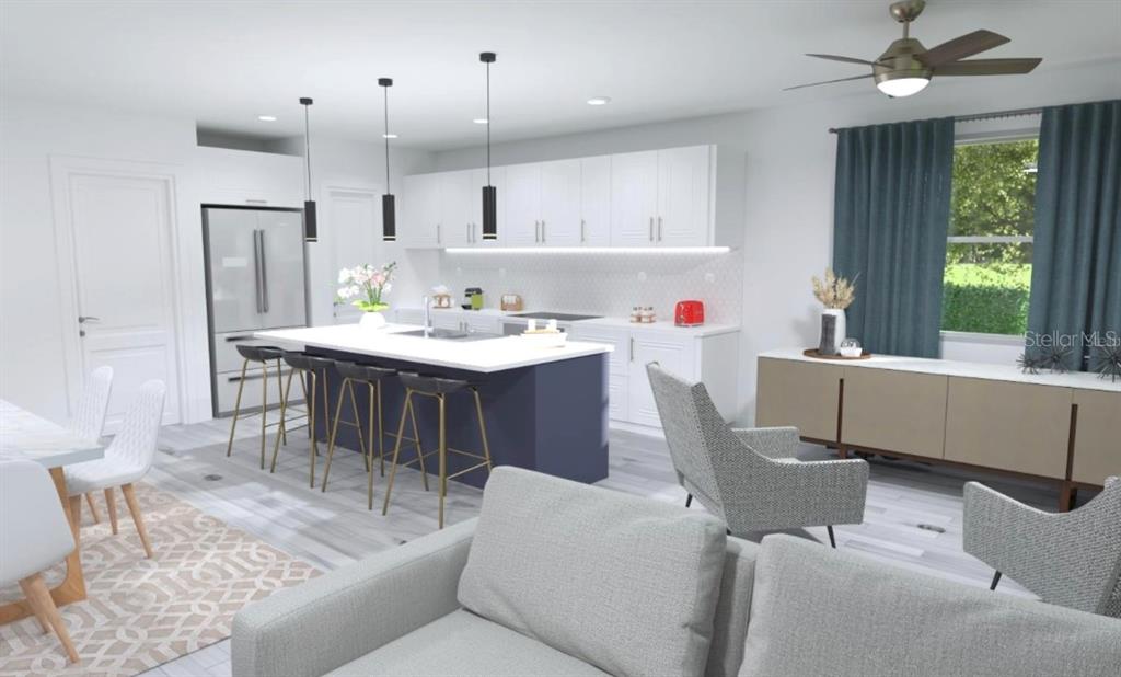 33 Ebb Drive Placida, FL 33946 - Photo 4 of 7 a living room with kitchen island furniture and a wooden floor