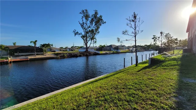 a view of a lake with houses