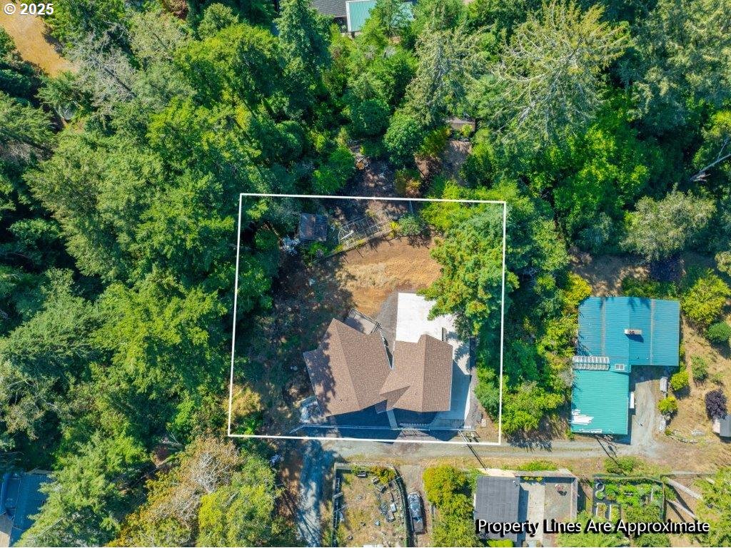2495 Chester Street North Bend, OR 97459 - Photo 47 of 48 an aerial view of residential house with outdoor space and trees all around