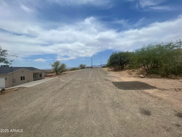 a view of the road and building