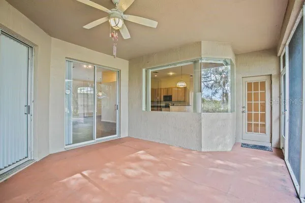 a view of small space with racks on the wall