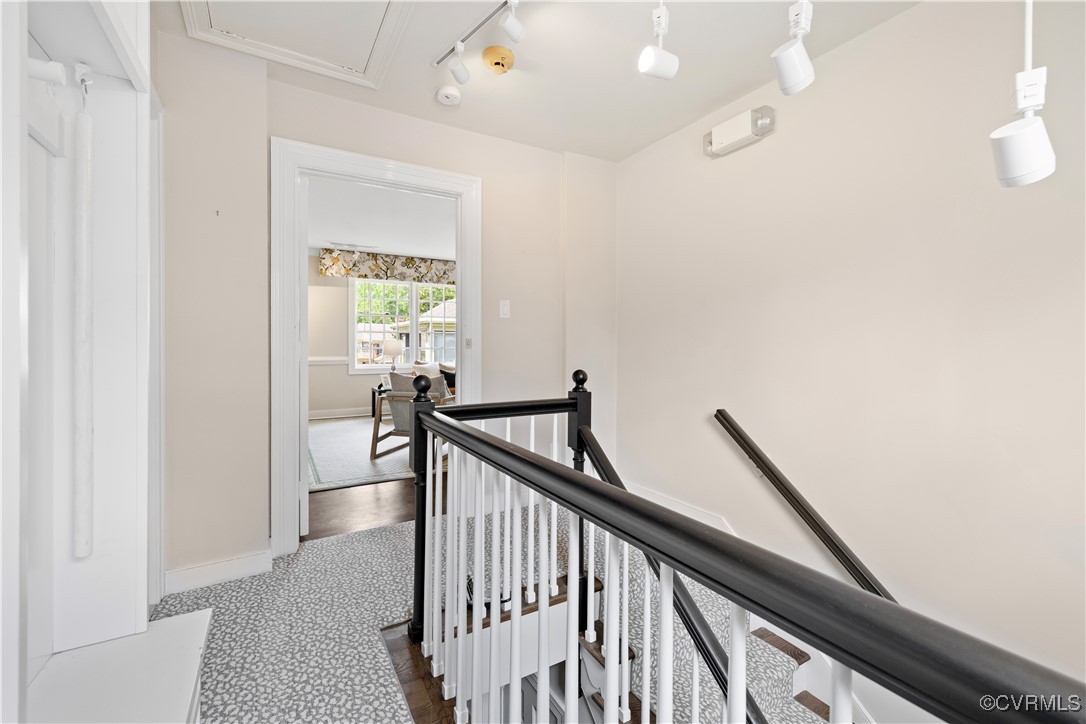 6161 River Road Richmond, VA 23226 - Photo 16 of 38 a view of a hallway with wooden floor and staircase