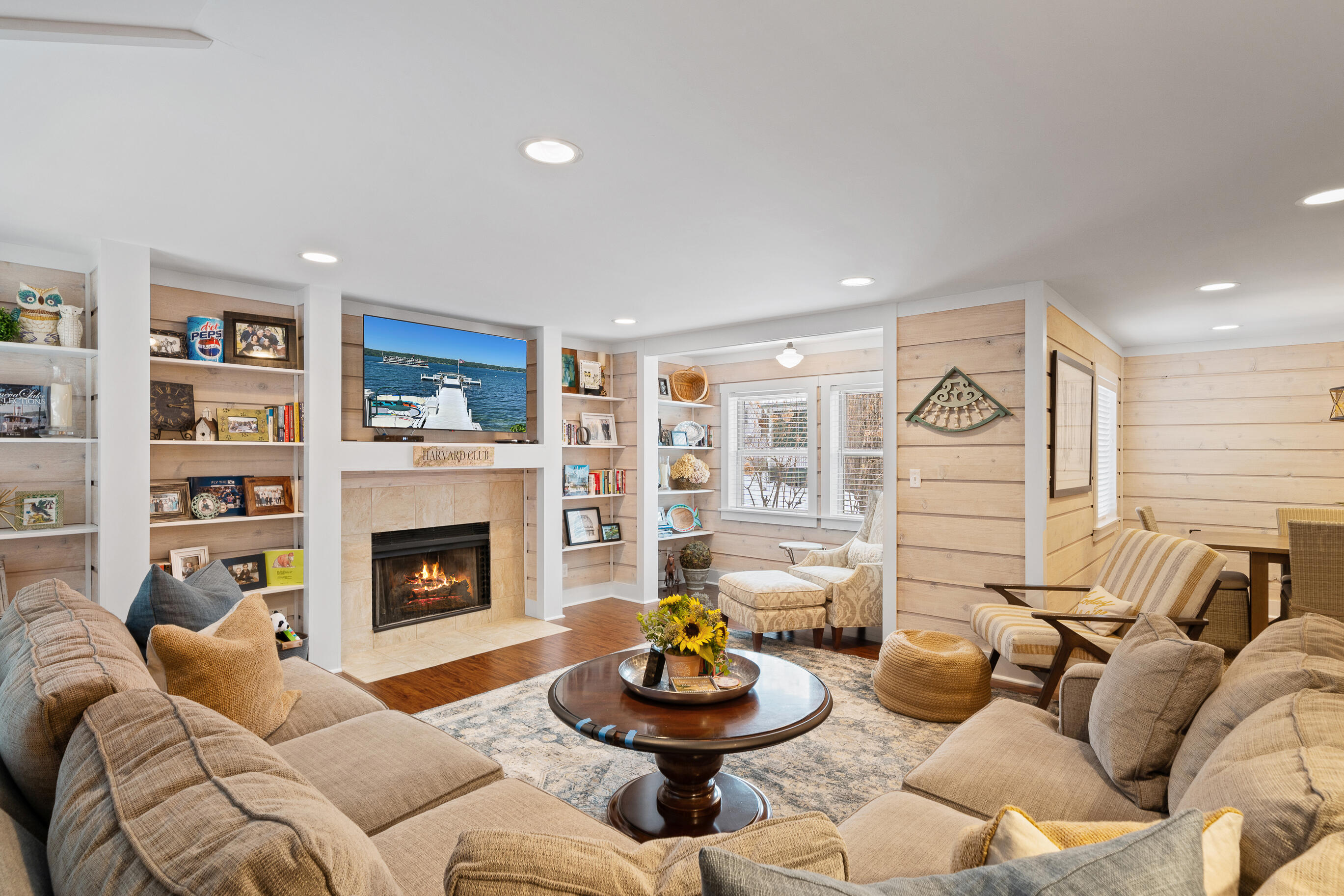 776 South Lake Shore Drive, Unit R Fontana, WI 53125 - Photo 9 of 42 Living Room Fireplace